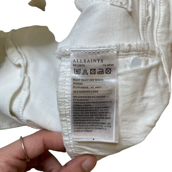 AllSaints White Cropped Skinny Jeans Size 27 | Mast Fit Designer Denim - Picture 8 of 13